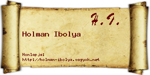 Holman Ibolya névjegykártya